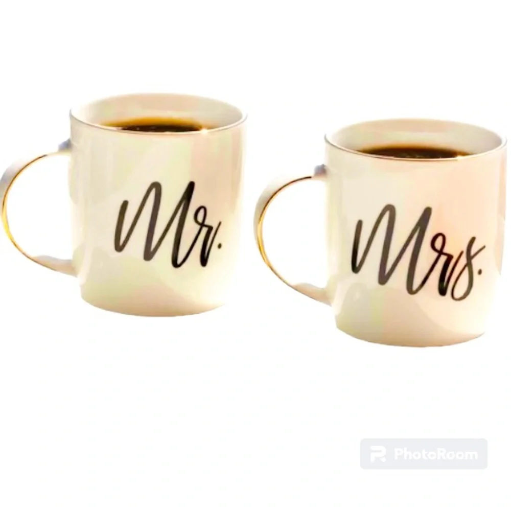 Gifffted Ceramic Mr and Mrs Mug Coffee Tea Wedding Shower Gift Newlyweds